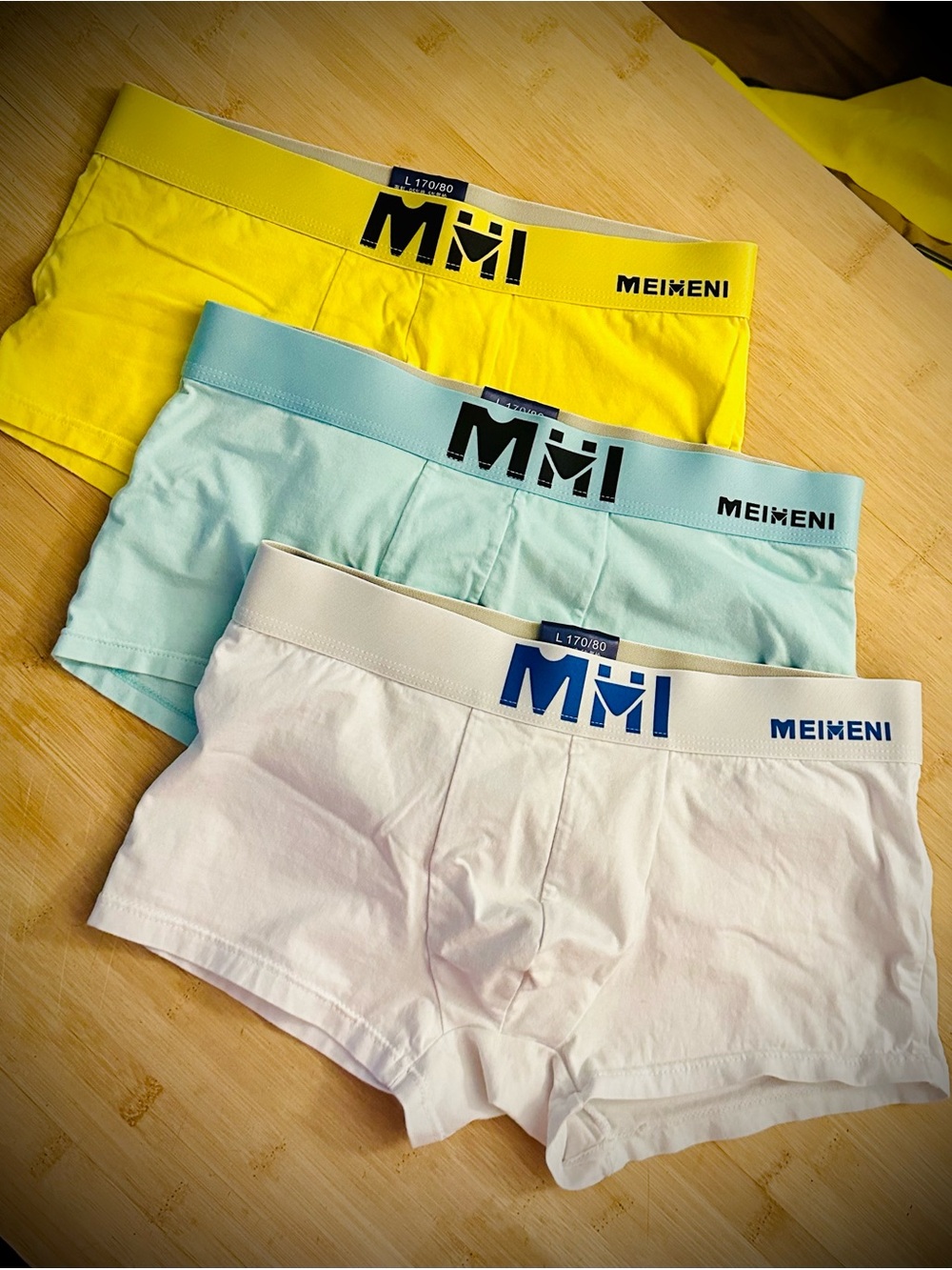 Men’s Boxer Brief 3-Pack — Yellow, Light Blue, White